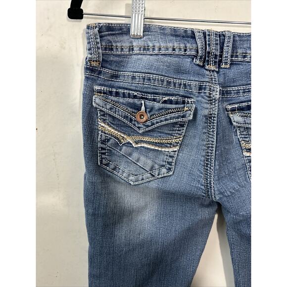 Myth Of‎ Jade Women's Blue Bootcut Medium Wash Stretch Jeans Size 6 Low Rise - Picture 8 of 14